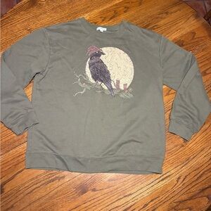 EARTHBOUND Forest Green Raven Graphic Sweatshirt